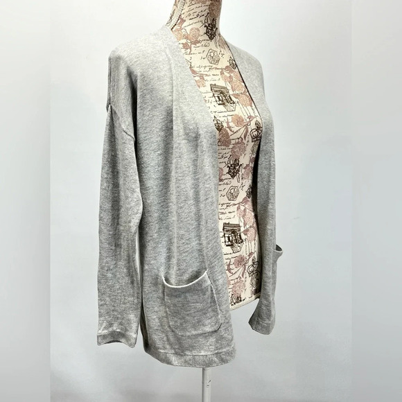 TALBOTS Gray Cashmere blend cardigan size MP. - Picture 8 of 13